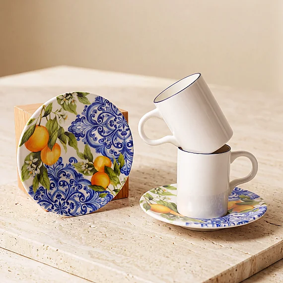 Camelia Orange 2 Kişilik Kahve Takımı 55742 - 10
