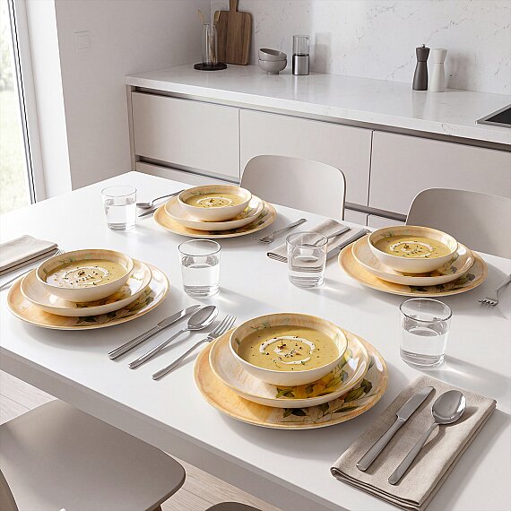 Camelia Lemon Matt 12 Parça 4 Kişilik Yemek Takımı 5733 - 3