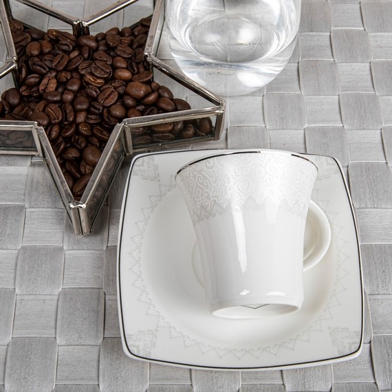 Caroline 12 Parça 6 Kişilik Bone Türk Kahvesi Takımı - 5470 - 4