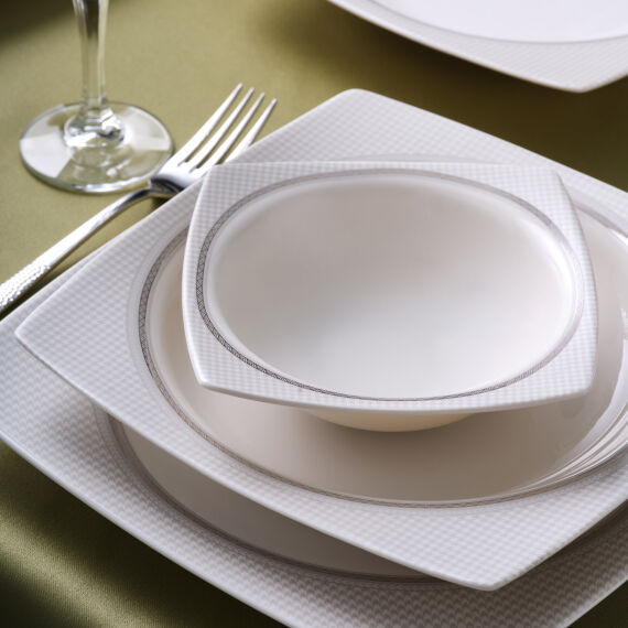 Caroline 54 Parça 12 Kişilik Kare Yemek Takımı 6565 - 2