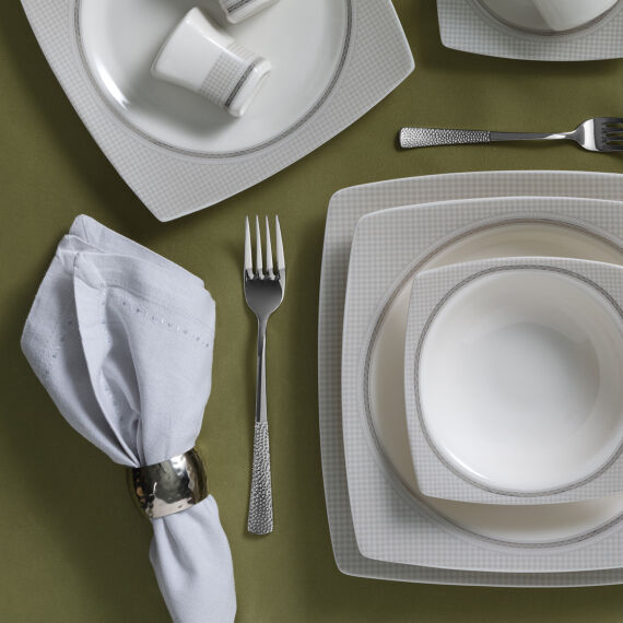 Caroline 54 Parça 12 Kişilik Kare Yemek Takımı 6565 - 4