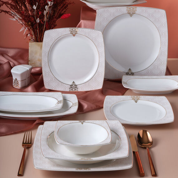 Caroline 54 Parça 12 Kişilik Kare Yemek Takımı 5994 - 1