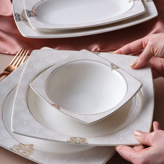 Caroline 54 Parça 12 Kişilik Kare Yemek Takımı 5994 - 3