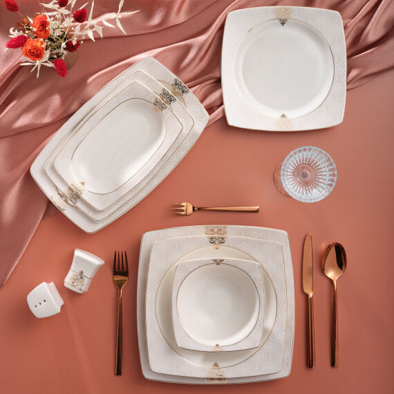 Caroline 54 Parça 12 Kişilik Kare Yemek Takımı 5994 - 2