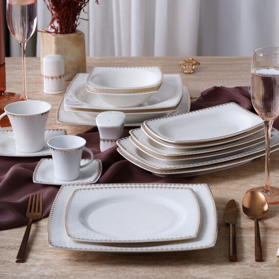 Caroline 54 Parça 12 Kişilik Kare Yemek Takımı 6567 - 1