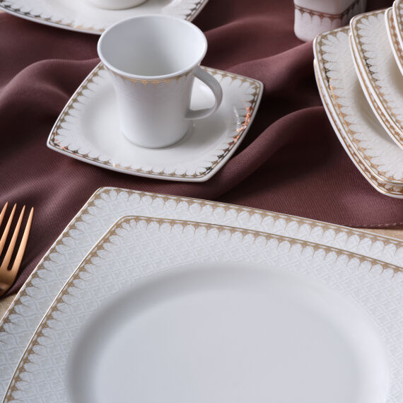 Caroline 54 Parça 12 Kişilik Kare Yemek Takımı 6567 - 3