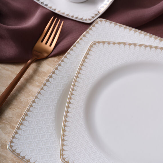 Caroline 54 Parça 12 Kişilik Kare Yemek Takımı 6567 - 4