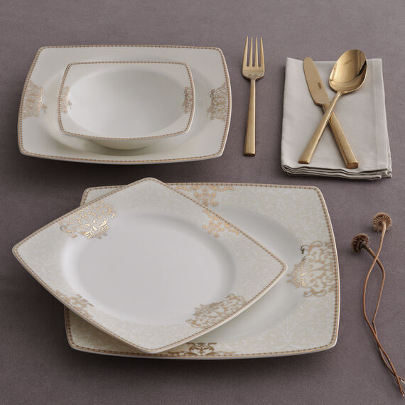 Caroline 62 Parça 12 Kişilik Kare Yemek Takımı 5686 - 2