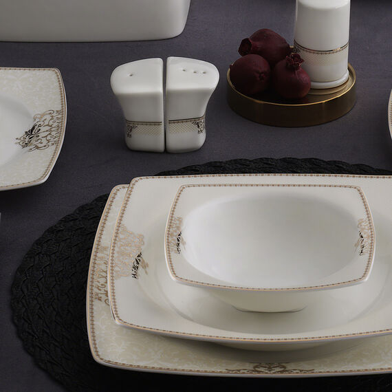 Caroline 62 Parça 12 Kişilik Kare Yemek Takımı 5686 - 4