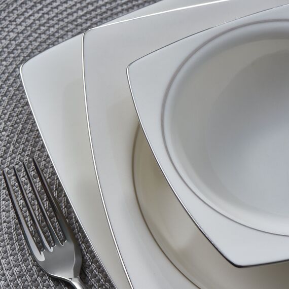 Caroline 62 Parça Kare Bone Yemek Takımı - 226 - 7