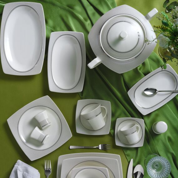 Caroline 85 Parça 12 Kişilik Kare Yemek Takımı 6565 - 2