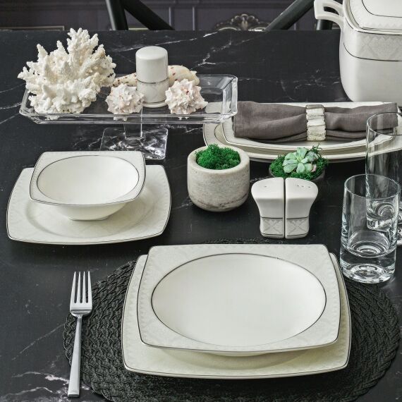 Caroline 85 Parça 12 Kişilik Kare Yemek Takımı 5450 - 2