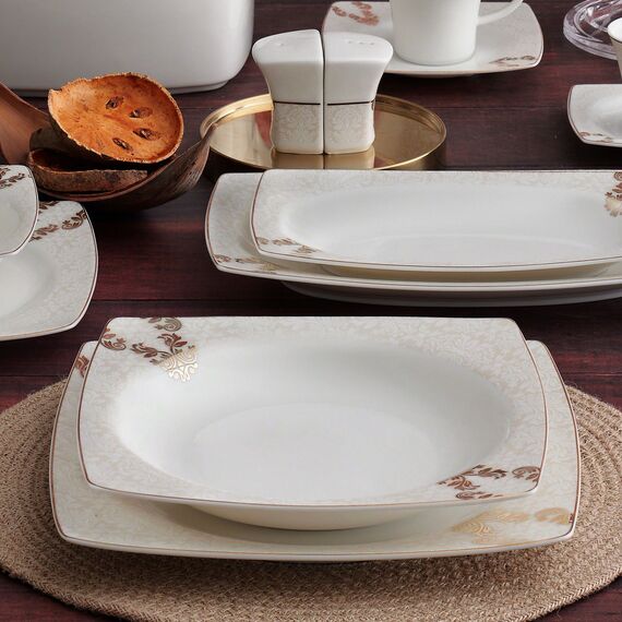 Caroline 85 Parça 12 Kişilik Kare Yemek Takımı 5629 - 3