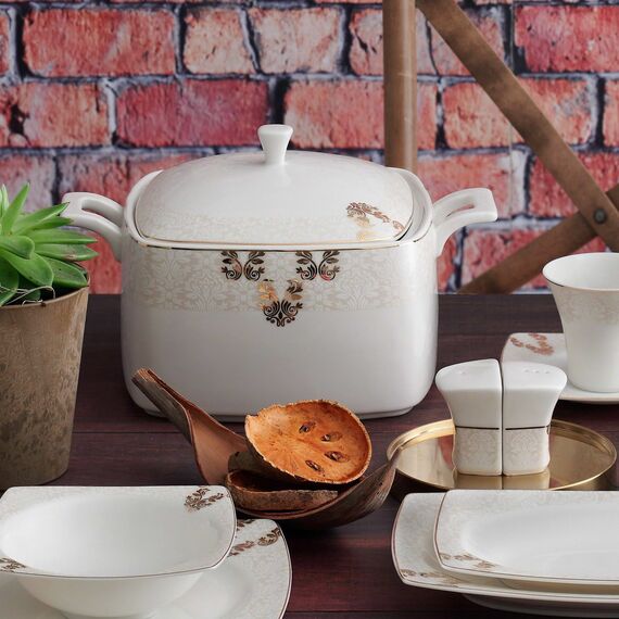 Caroline 85 Parça 12 Kişilik Kare Yemek Takımı 5629 - 2