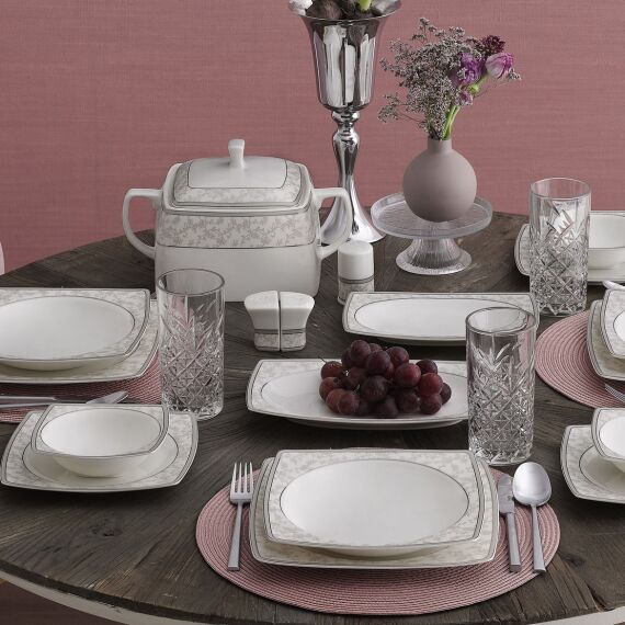 Caroline 85 Parça 12 Kişilik Kare Yemek Takımı 5676 - 3