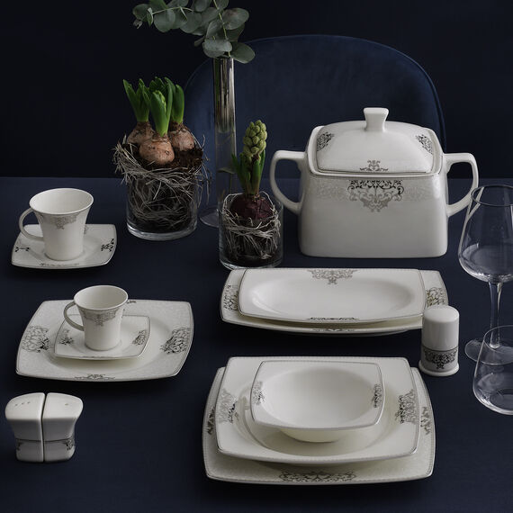Caroline 85 Parça 12 Kişilik Kare Yemek Takımı 56861 - 1