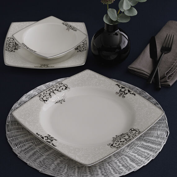 Caroline 85 Parça 12 Kişilik Kare Yemek Takımı 56861 - 5