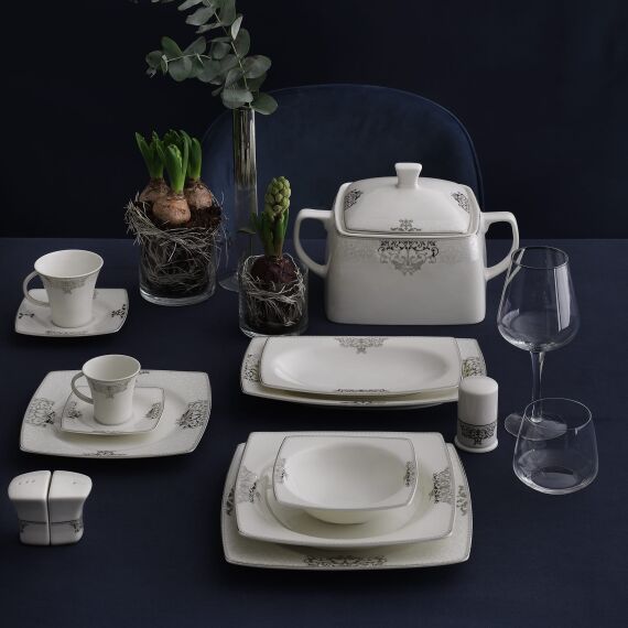 Caroline 85 Parça 12 Kişilik Kare Yemek Takımı 56861 - 2