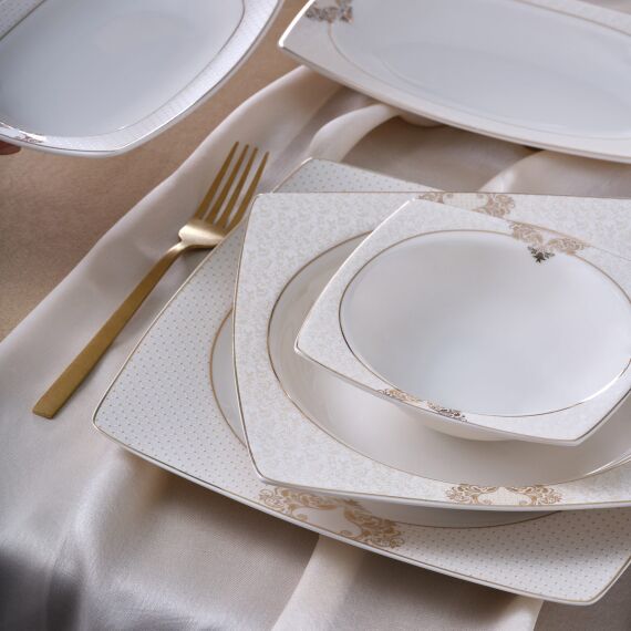 Caroline 85 Parça 12 Kişilik Kare Yemek Takımı 6600 - 2