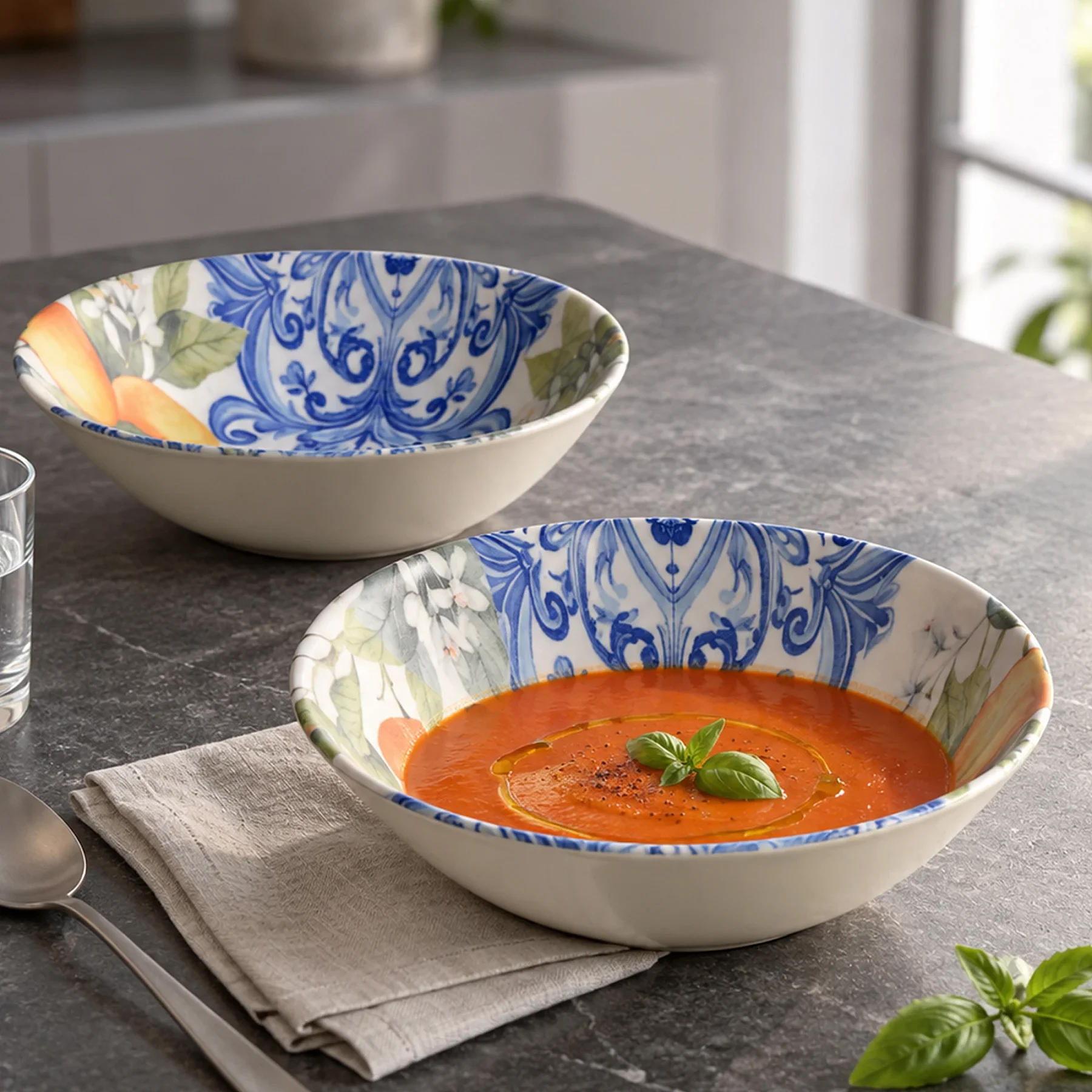 2 Parça Portakal Detaylı 23 cm Salata Kasesi 55501 - 4
