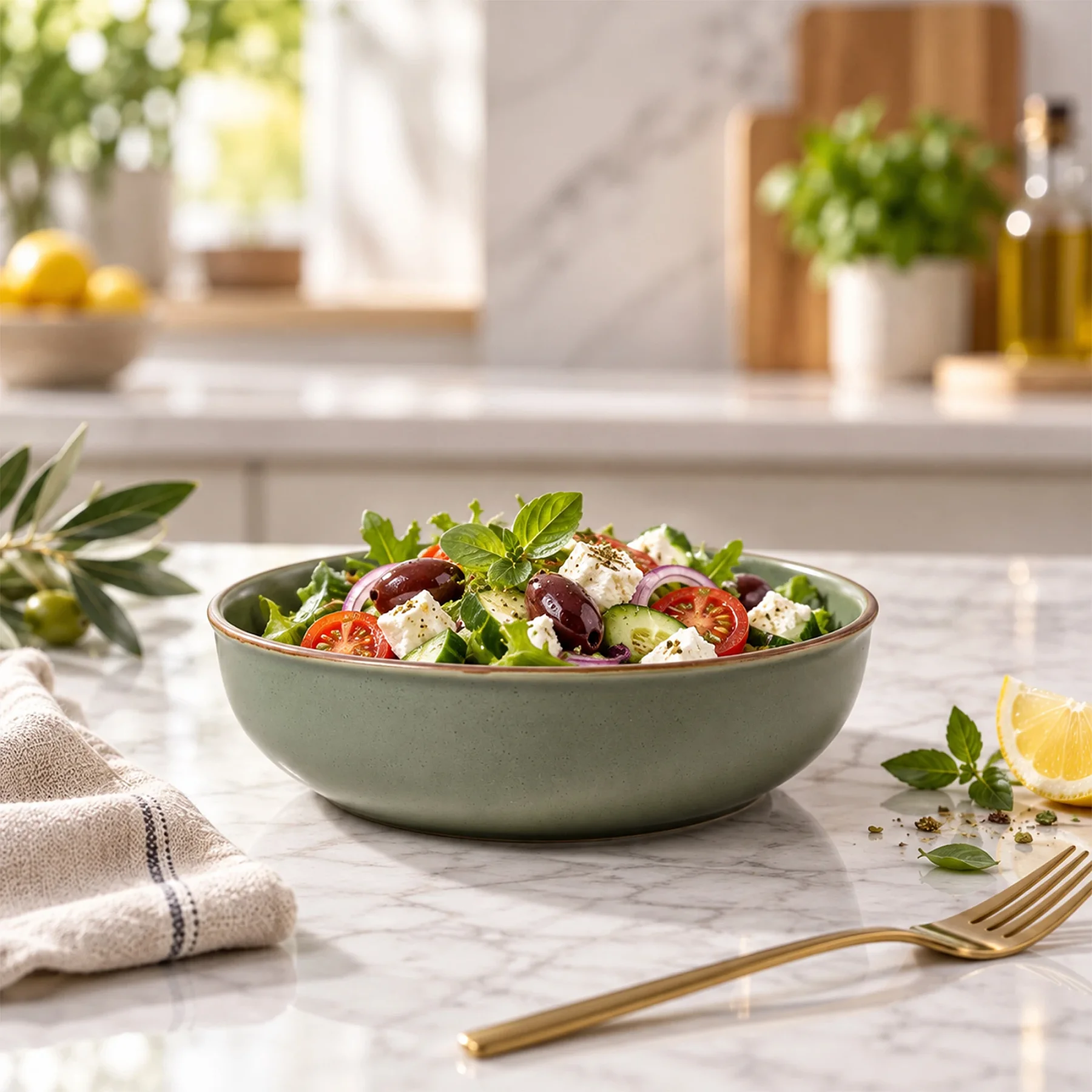 Ece 23 cm Salata Kasesi Mat Yeşil 26y - 4
