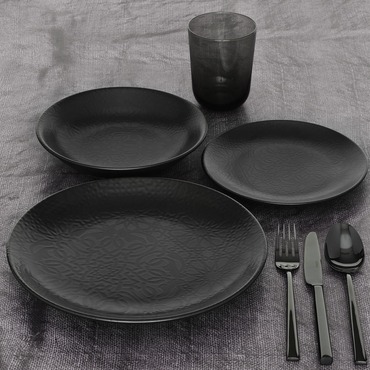 Ent Otel 27 Cm Bone Servis Tabağı Siyah Mat - GÜRAL PORSELEN