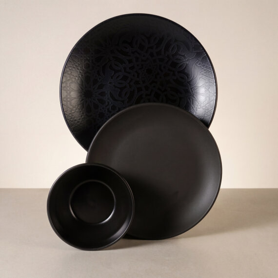 Enternasyonel Black Matt 12 Parça 4 Kişilik Yemek Takımı 141 - 1