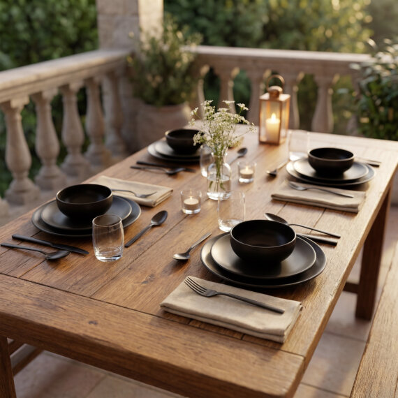 Enternasyonel Black Matt 12 Parça 4 Kişilik Yemek Takımı 141 - 2