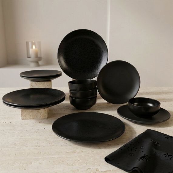 Enternasyonel Black Matt 12 Parça 4 Kişilik Yemek Takımı 141 - 4