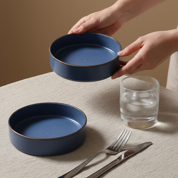 Ese Valeron 2 Adet 18 cm Salata Kasesi Mat Mavi 26L - 1