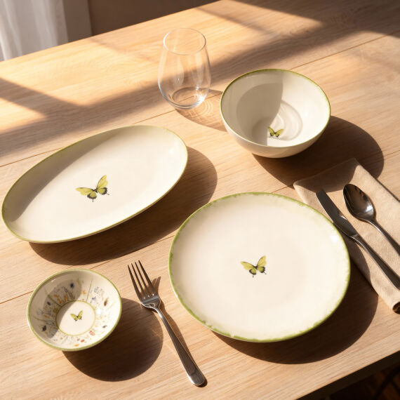 Flora Green 12 Parça 4 Kişilik Kahvaltı Takımı 4883 - 1