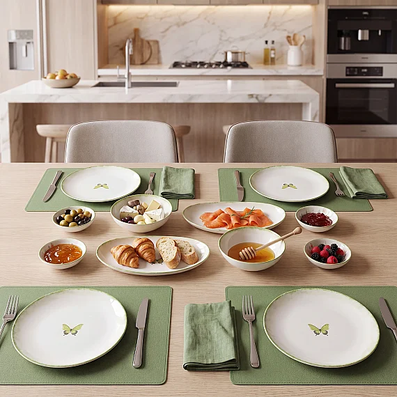 Flora Green 12 Parça 4 Kişilik Kahvaltı Takımı 4883 - 1