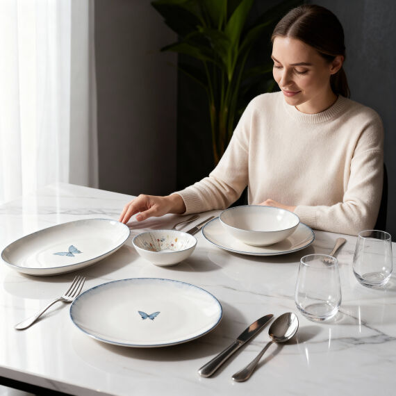 Flora Green 12 Parça 4 Kişilik Kahvaltı Takımı 48833 - 4