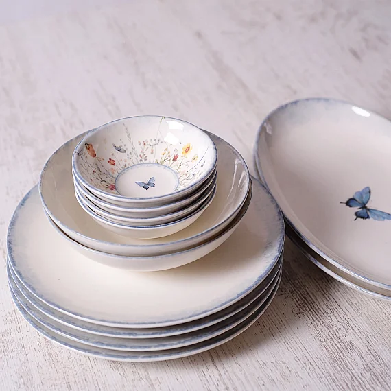 Flora Blue 12 Parça 4 Kişilik Kahvaltı Takımı 48833 - 3