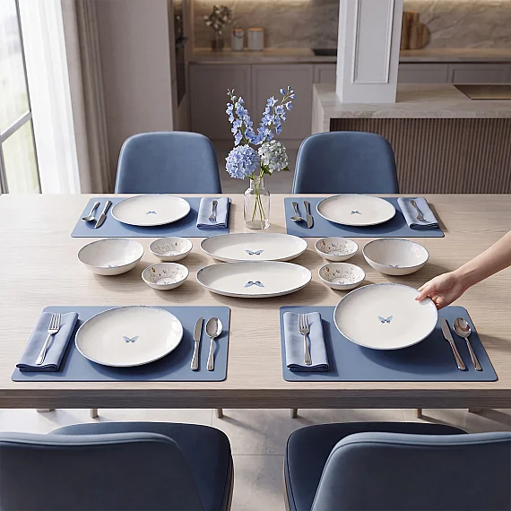 Flora Blue 12 Parça 4 Kişilik Kahvaltı Takımı 48833 - 1
