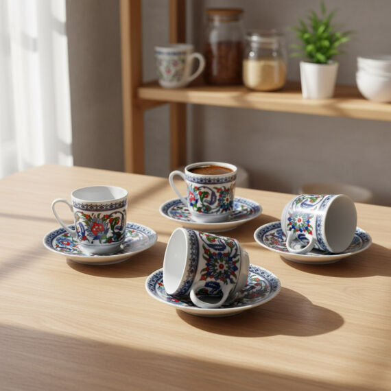 Gözde Double 4 Kişilik Kahve Fincan Takımı 60932 - 4