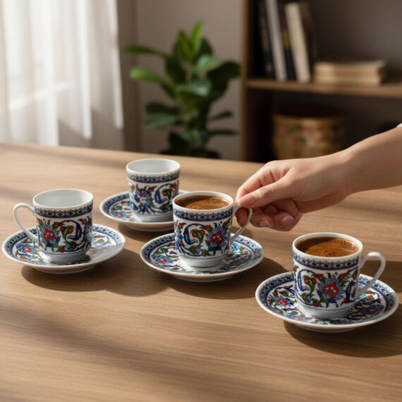 Gözde Büyük Boy 4 Kişilik Kahve Fincan Takımı 120 cc - 1