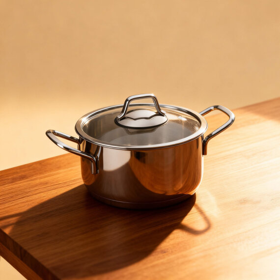 Güral 18 cm Paslanmaz Çelik Derin Tencere Metal Kulp - 1