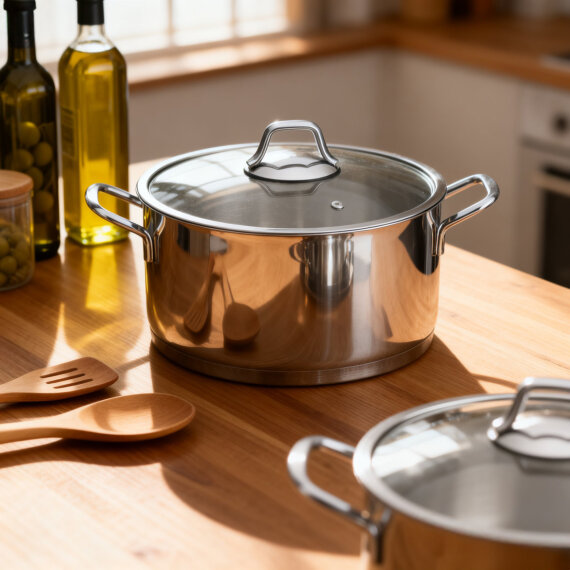 Güral 20 cm Paslanmaz Çelik Derin Tencere Metal Kulp - 2