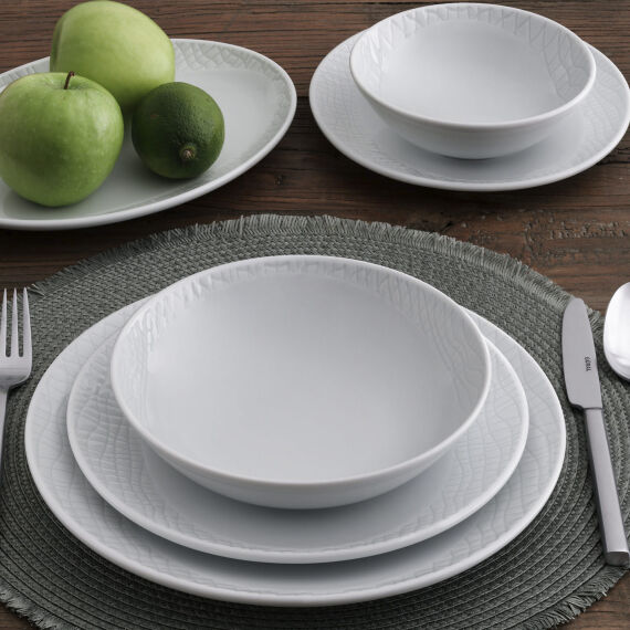 İzmir 6 Adet 19 Cm Çukur Yemek Tabağı Dekorsuz - 2