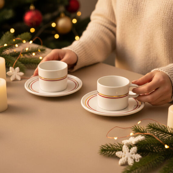 Mental 2 Kişilik Kahve Fincanı Takımı Altın (Türk Kahvesi Hediyeli ) - 2