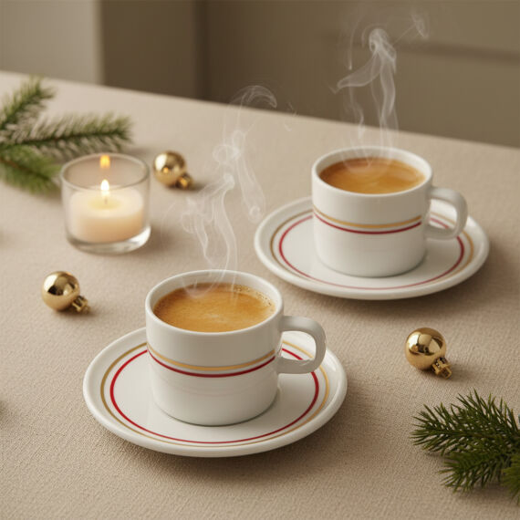 Mental 2 Kişilik Kahve Fincanı Takımı Altın (Türk Kahvesi Hediyeli ) - 5