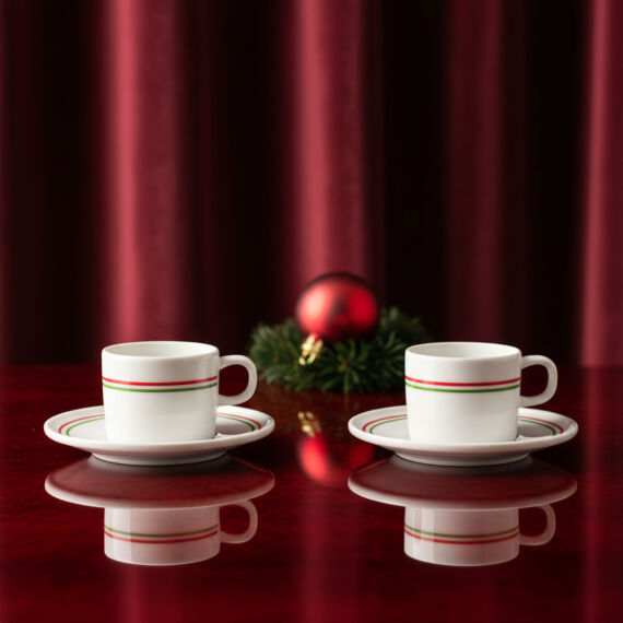 Mental 2 Kişilik Kahve Fincanı Takımı Yeşil (Türk Kahvesi Hediyeli) - 2