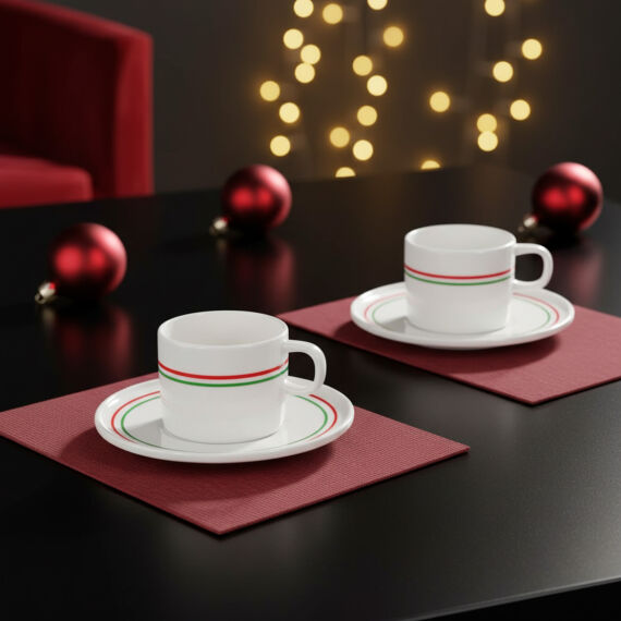 Mental 2 Kişilik Kahve Fincanı Takımı Yeşil (Türk Kahvesi Hediyeli) - 5