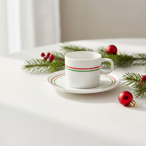 Mental 2 Kişilik Kahve Fincanı Takımı Yeşil (Türk Kahvesi Hediyeli) - 6