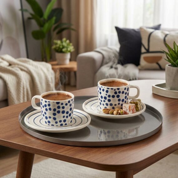 Mental 4 Parça 2 Kişilik Kahve Fincan Takımı 6561 - 3