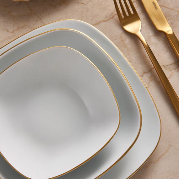 Mimoza 24 Parça 6 Kişilik Yemek Takımı Gold - 4