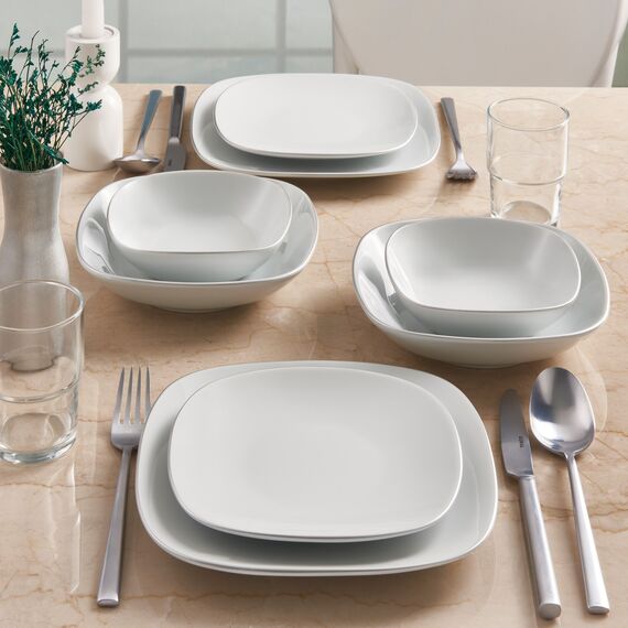 Mimoza 24 Parça 6 Kişilik Yemek Takımı Pırlanta - 1