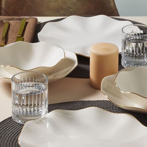 Nesrin 18 Parça 6 Kişilik Yemek Takımı Altın File 20 - 4