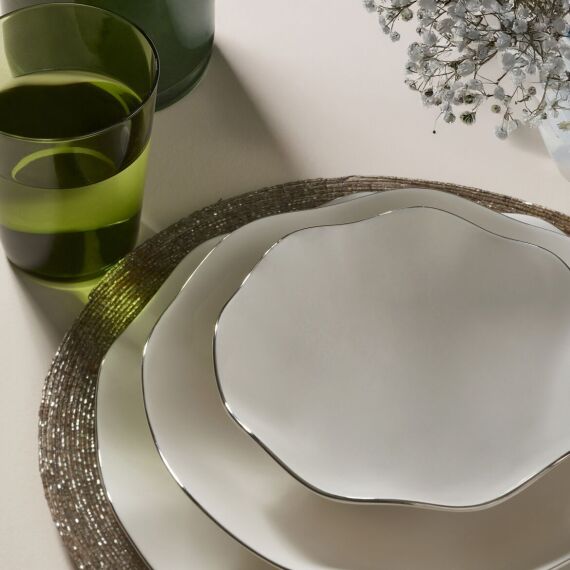 Nesrin 18 Parça 6 Kişilik Yemek Takımı Gümüş File 220 - 2